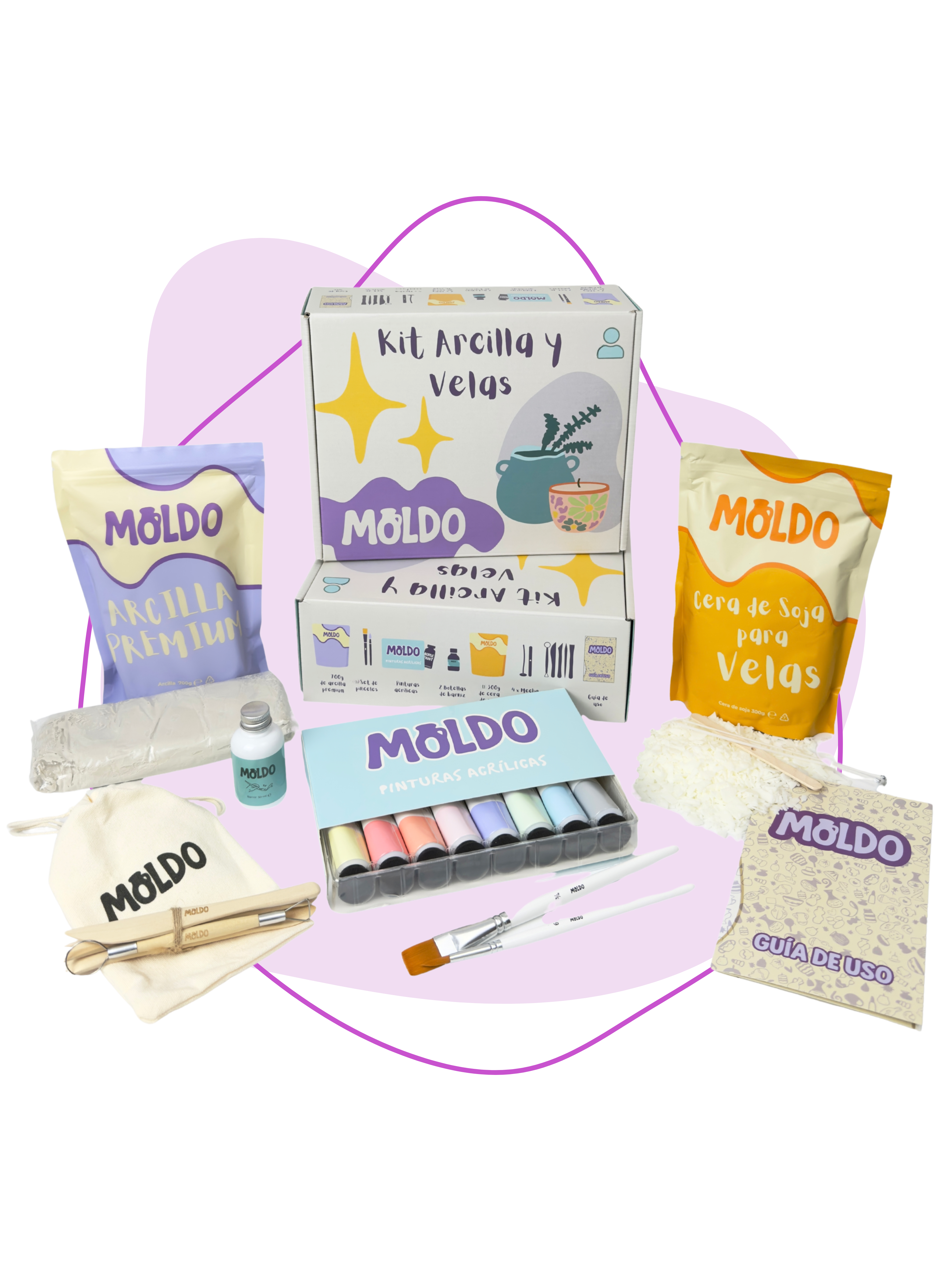 Kit Arcilla y Vela para una persona