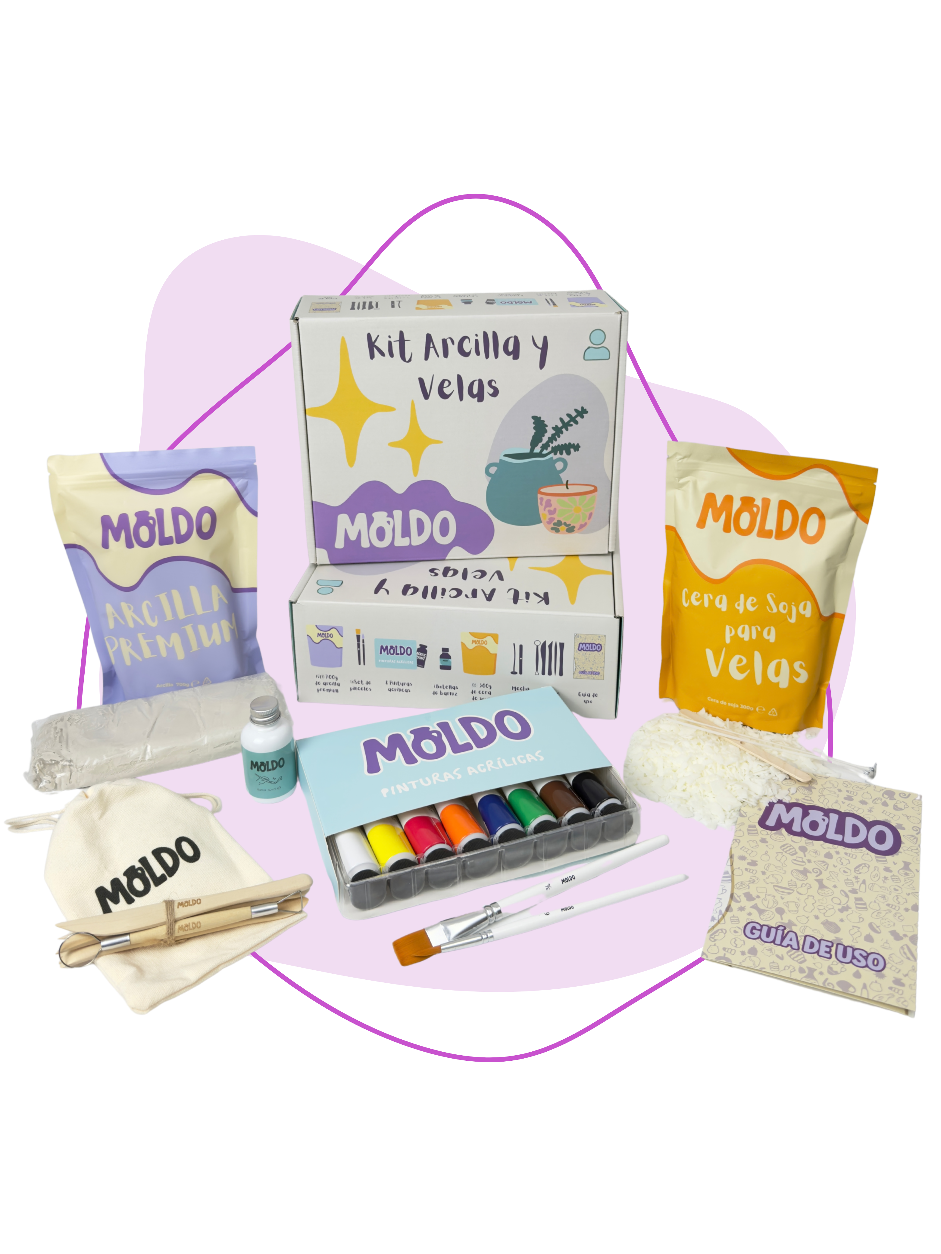 Kit Arcilla y Vela para una persona