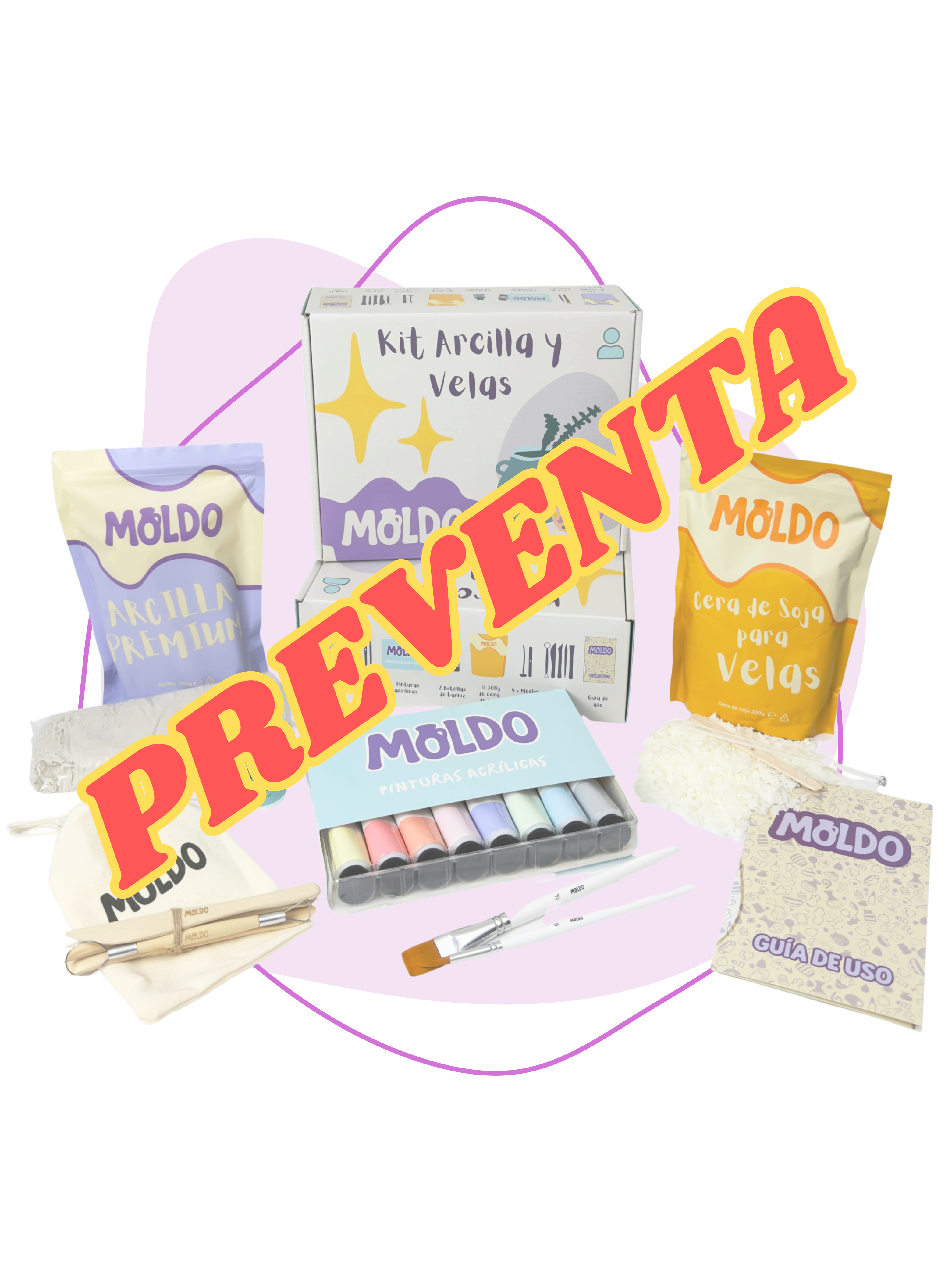 Kit Arcilla y Vela para una persona