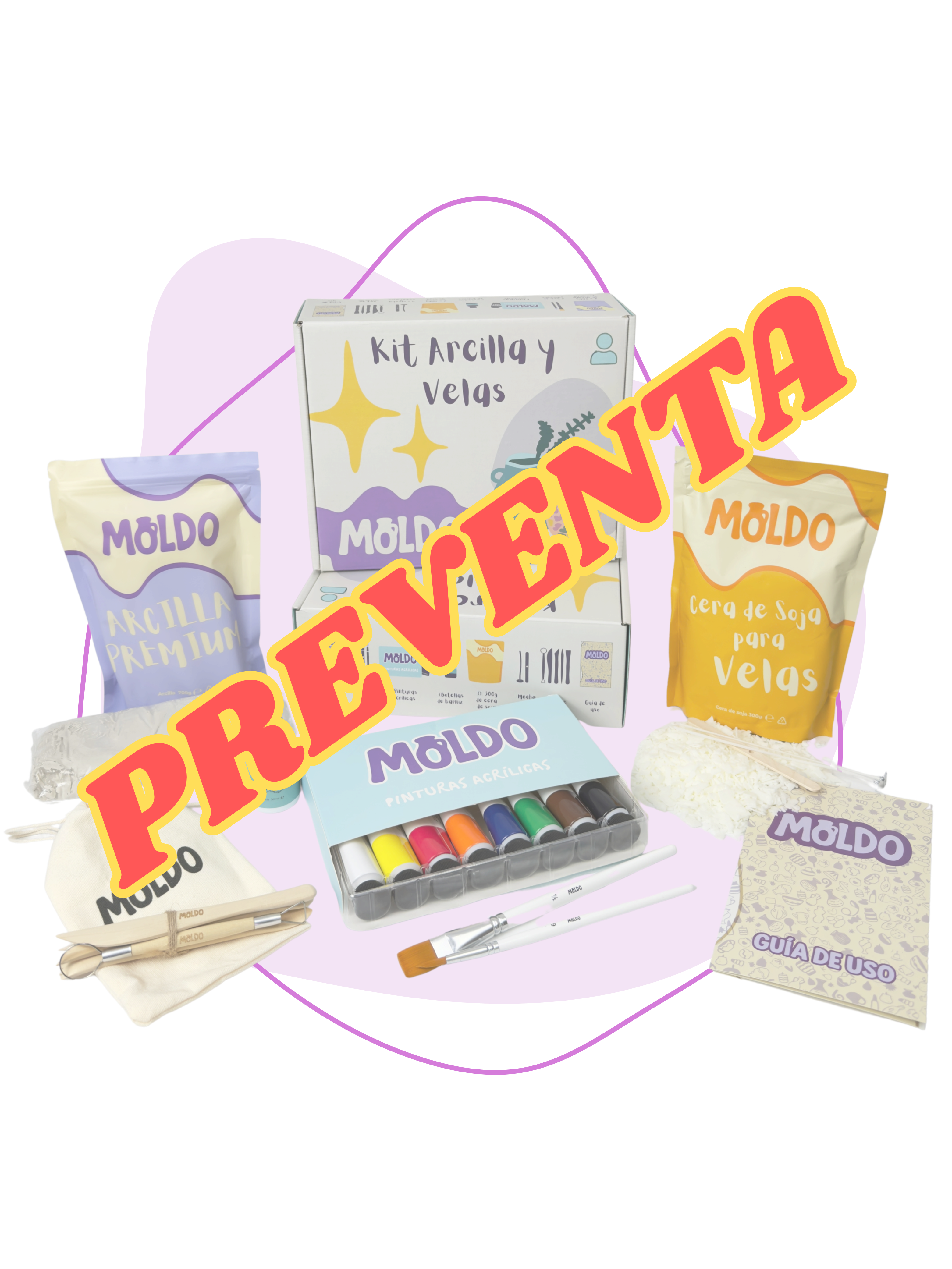 Kit Arcilla y Vela para una persona