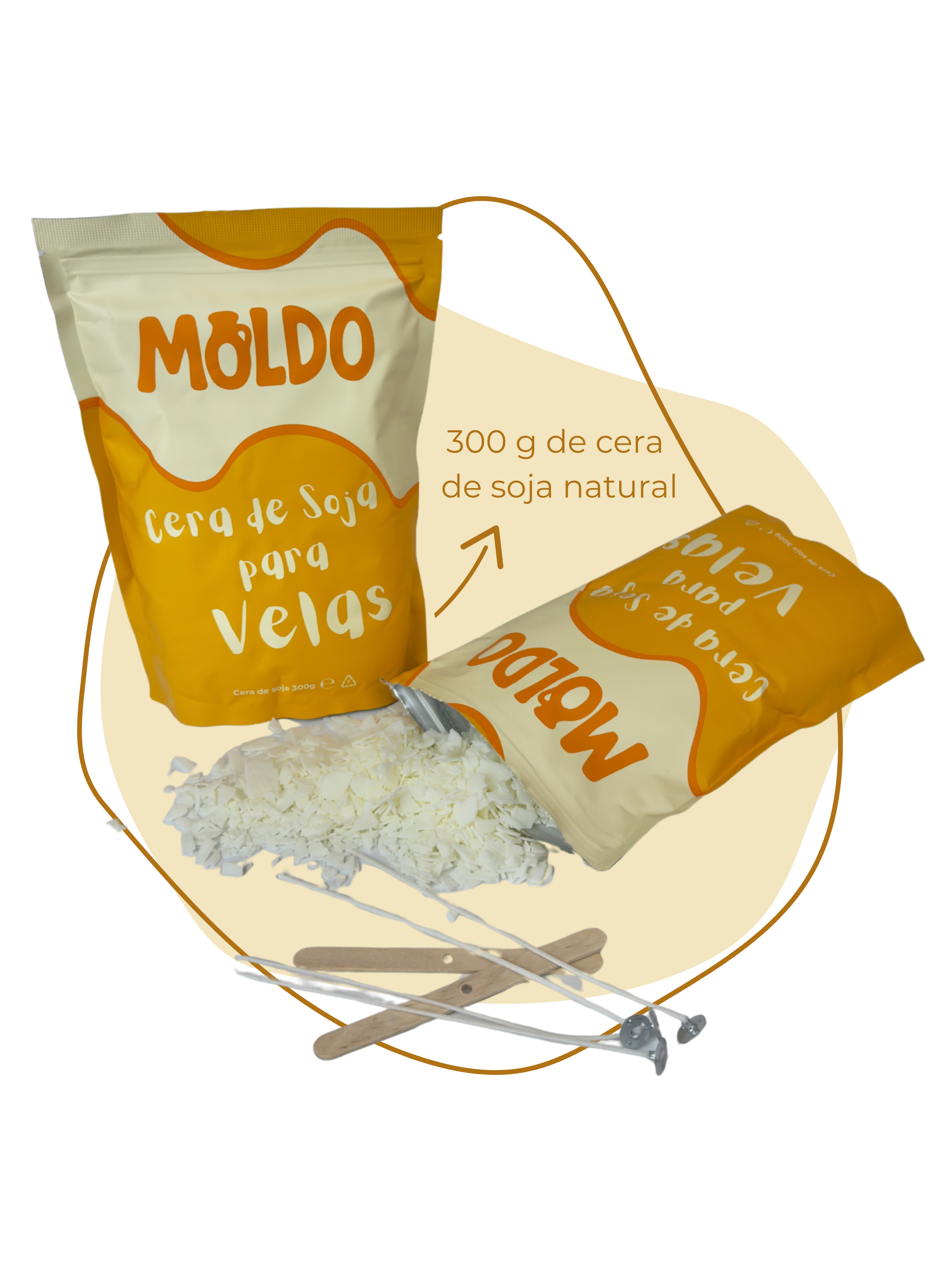 300g de Cera de Soja MOLDO