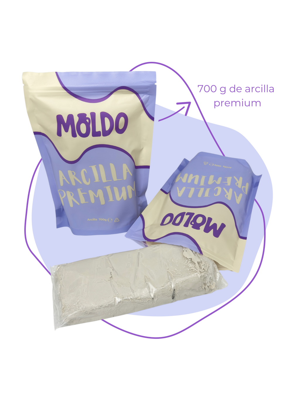 700 g of Premium White Clay MOLDO