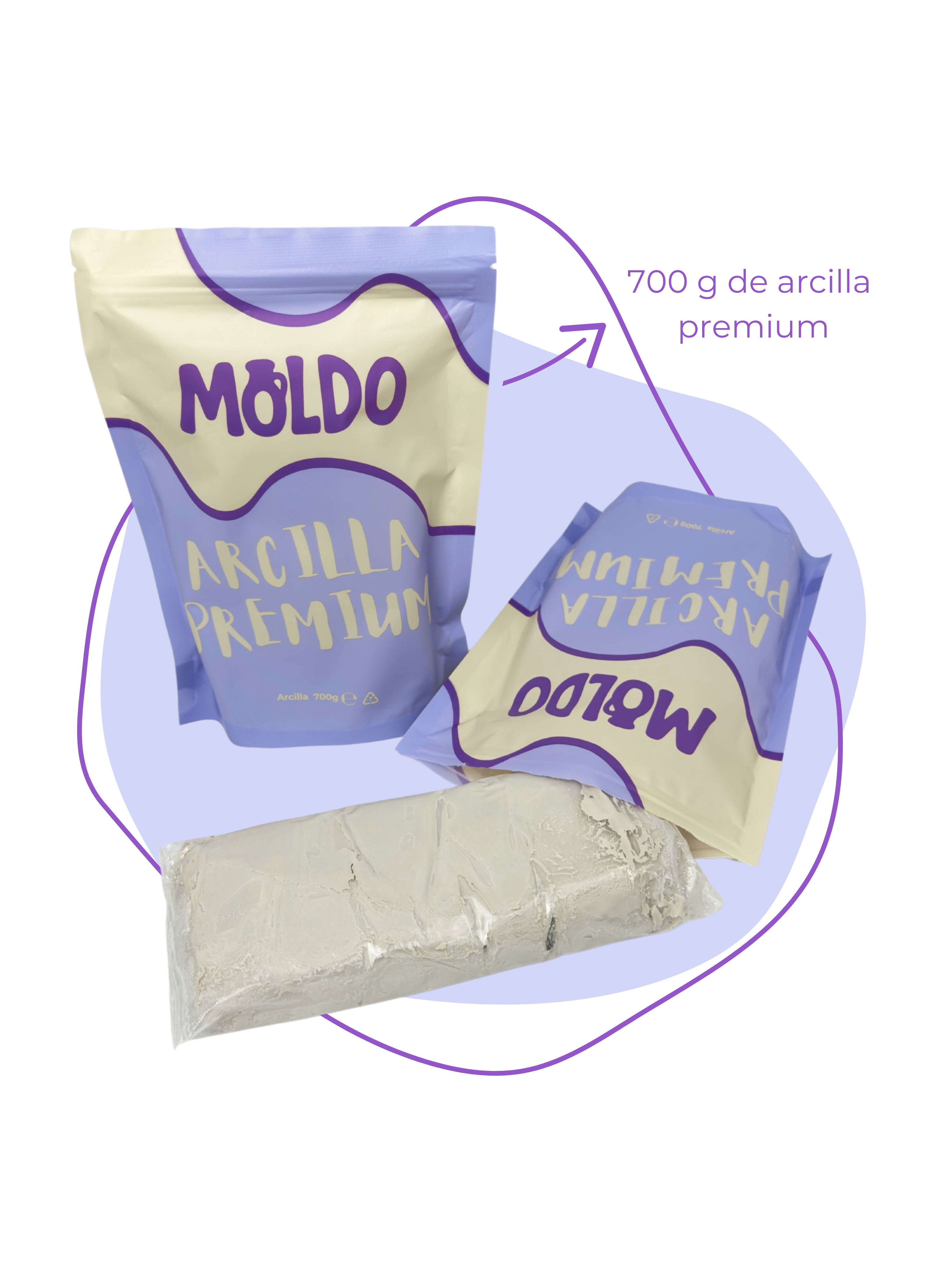 700 g de Arcilla Blanca Premium MOLDO