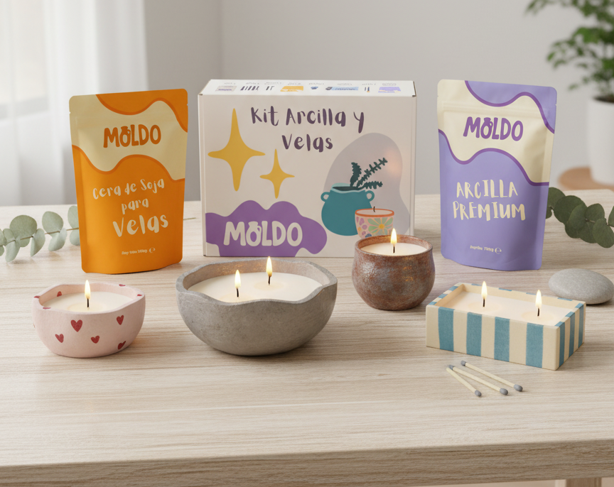Kit Arcilla y Vela para una persona